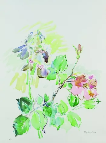 Oskar Kokoschka — Schwertlilien mit Rosen