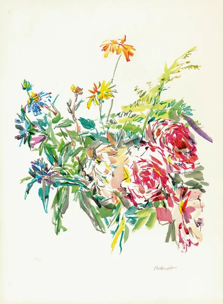 Oskar Kokoschka — Sommerblumen mit Rosen, 1969/1972