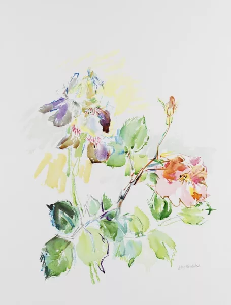 Oskar Kokoschka — Schwertlilien mit Rosen