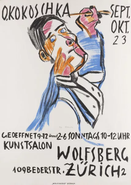Oskar Kokoschka — Selbstbildnis von zwei Seiten als Maler (Plakat)