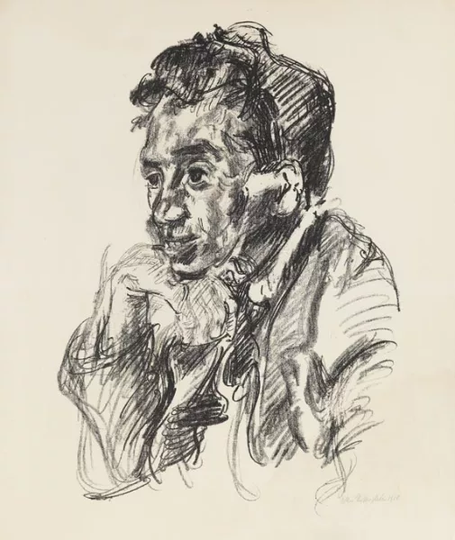 Oskar Kokoschka — Walter Hasenclever (Brustbild nach links)