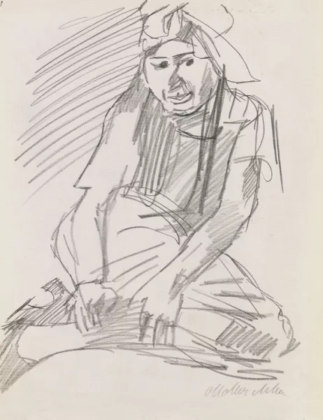 Oskar Kokoschka — Lotte Mandl, sitzend mit angezogenen Beinen