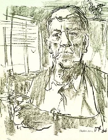 Oskar Kokoschka — Selbstbildnis mit Statuette