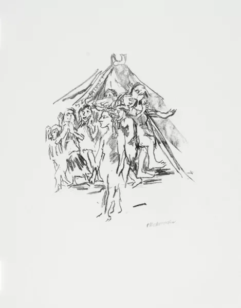 Oskar Kokoschka — 3 Blätter: Priamos is slain at the altar in his palace; Hekuba's lament over the fall of Troy; Chorus of the captive women, alle aus "The Women of Troy", 1973