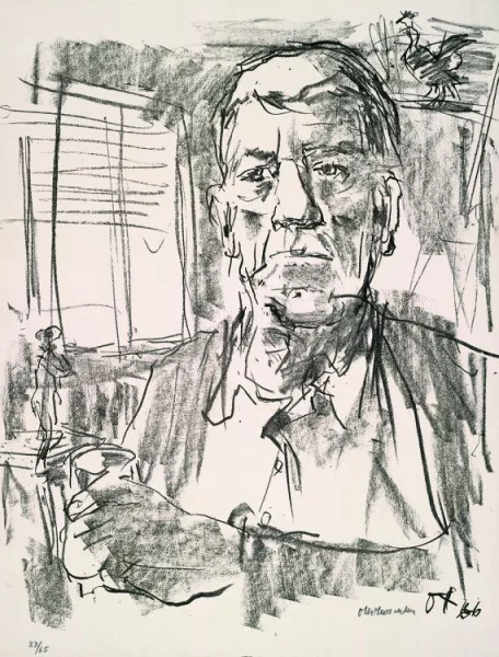 Oskar Kokoschka — Selbstbildnis mit Statuette