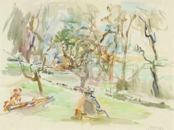 Oskar Kokoschka — Im Garten in Villeneuve, 1955