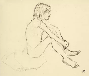 Oskar Kokoschka — Sitzender Knabenakt