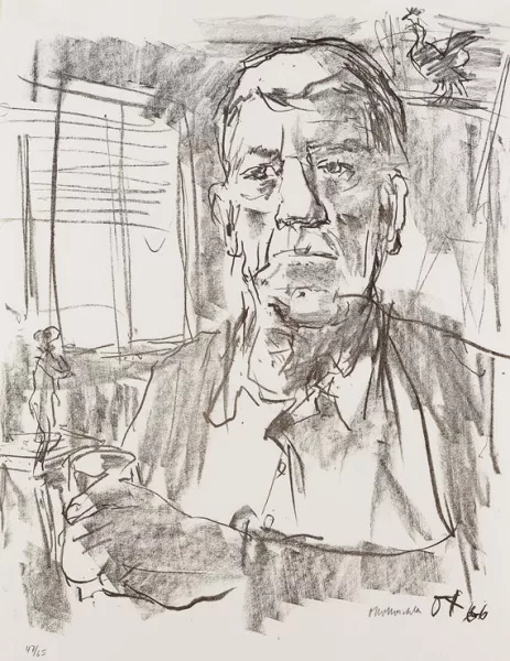 Oskar Kokoschka — Selbstbildnis mit Statuette