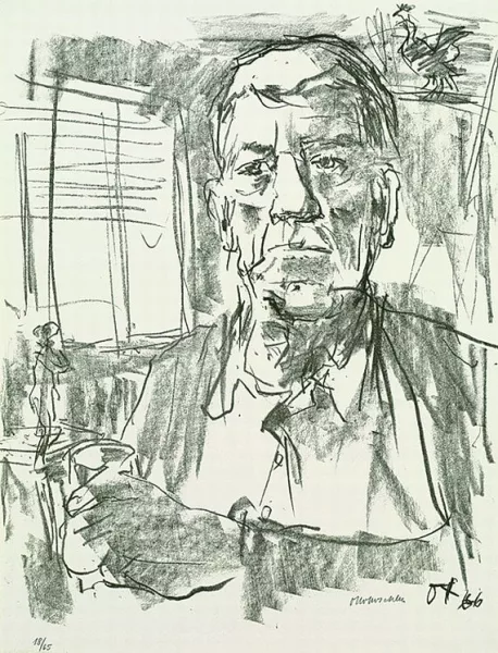 Oskar Kokoschka — Selbstbildnis mit Statuette
