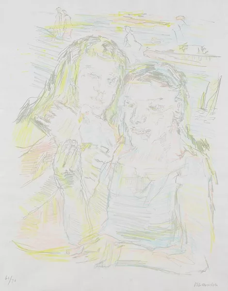 Oskar Kokoschka — Zwei Mädchen mit Taube