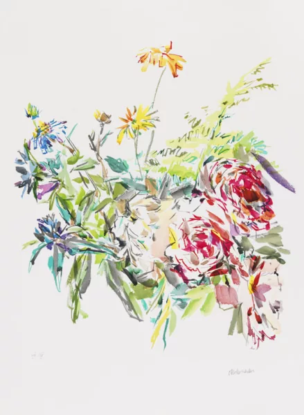 Oskar Kokoschka — Sommerblumen mit Rosen