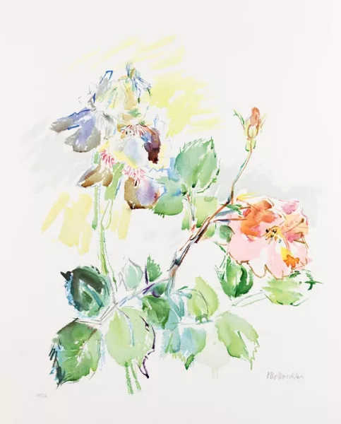 Oskar Kokoschka — Schwertlilien mit Rosen