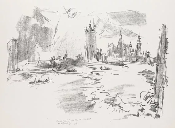 Oskar Kokoschka — 8 Bll. aus: London from the River Thames
