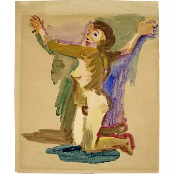 Oskar Kokoschka — Kniende Frau - Nude — Galerie Kornfeld