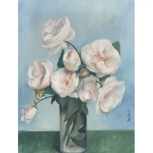 Ottilie W. Roederstein — "Rosen auf blauem Grund".