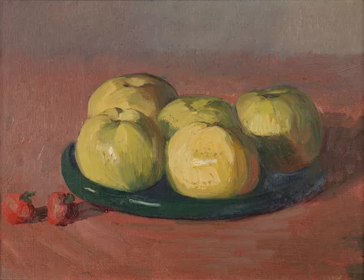 Ottilie W. Roederstein — Stillleben mit Äpfeln und Erdbeeren
