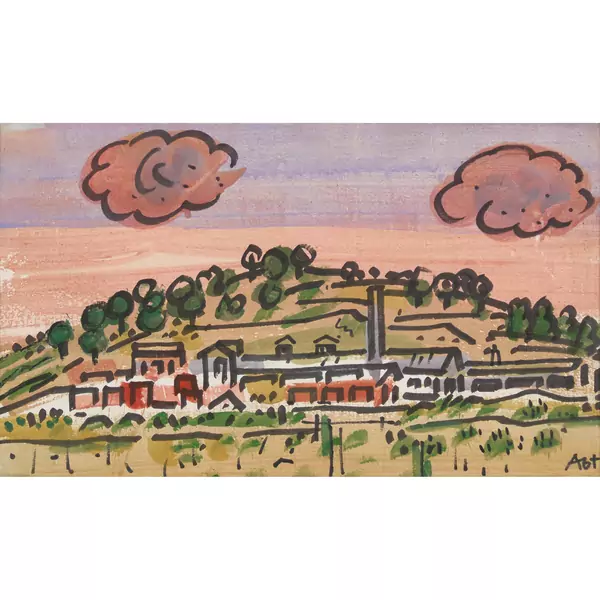 Landschaft mit Fabrik