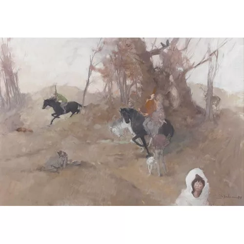 Otto Bachmann — Eine Gauklertruppe unterwegs.