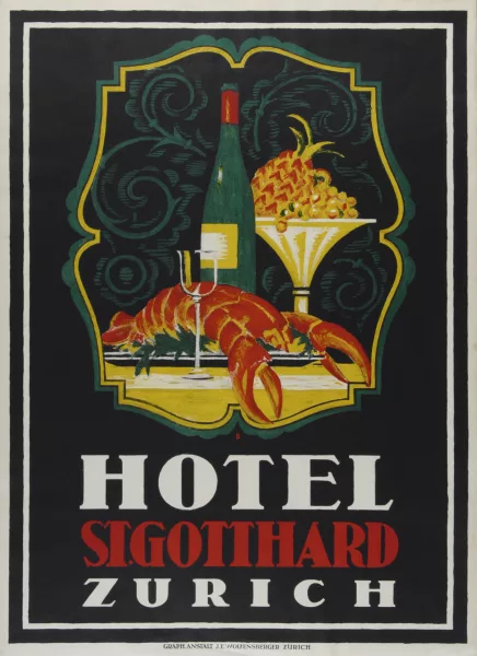 Otto Baumberger — Plakat. Hotel St. Gotthard Zürich, 1917