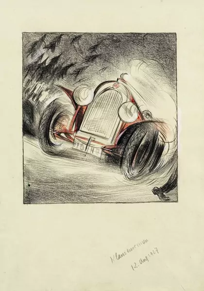 OTTO BAUMBERGER — Vorlage für Plakat "Klausenrennen". 1927. — Koller Auktionen