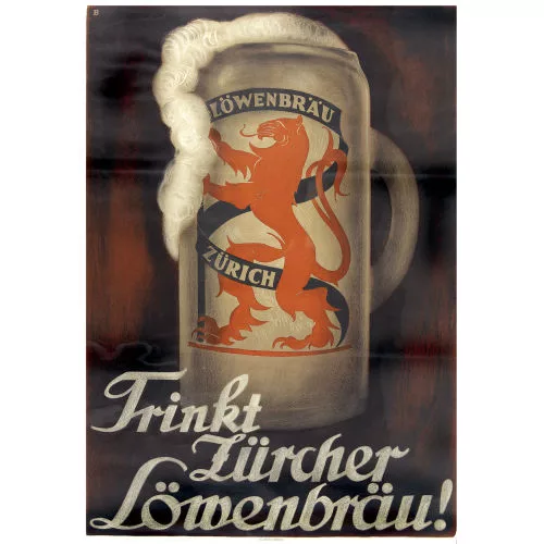 Otto Baumberger — "Trinket Zürcher Löwenbräu".