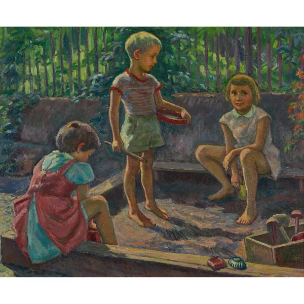 Otto Braschler — Kinder im Sandkasten.