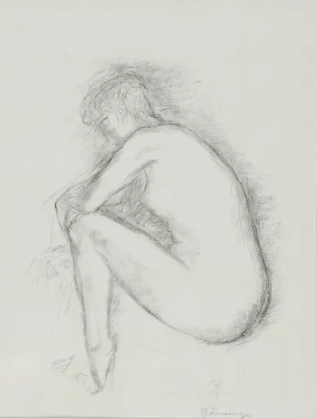 Otto Charles Bänninger — Sitzender Frauenakt im Profil, 1951