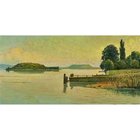 Abendstimmung am Bielersee mit St. Petersinsel