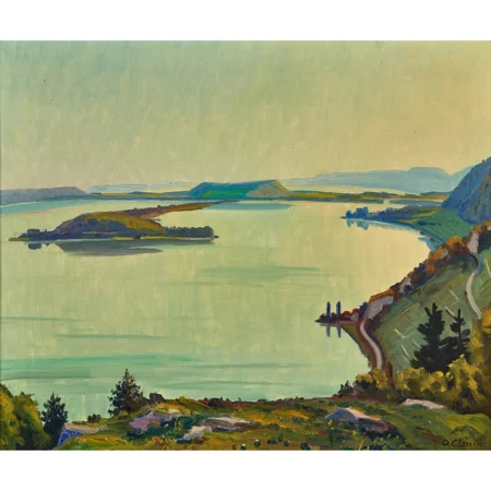 Blick auf den Bielersee mit St. Petersinsel
