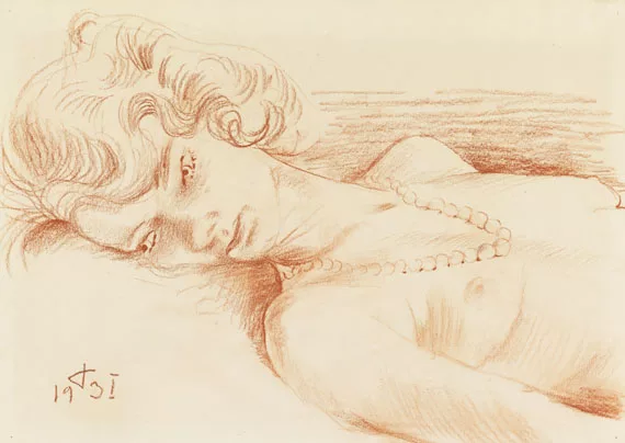 Otto Dix — Liegender Halbakt