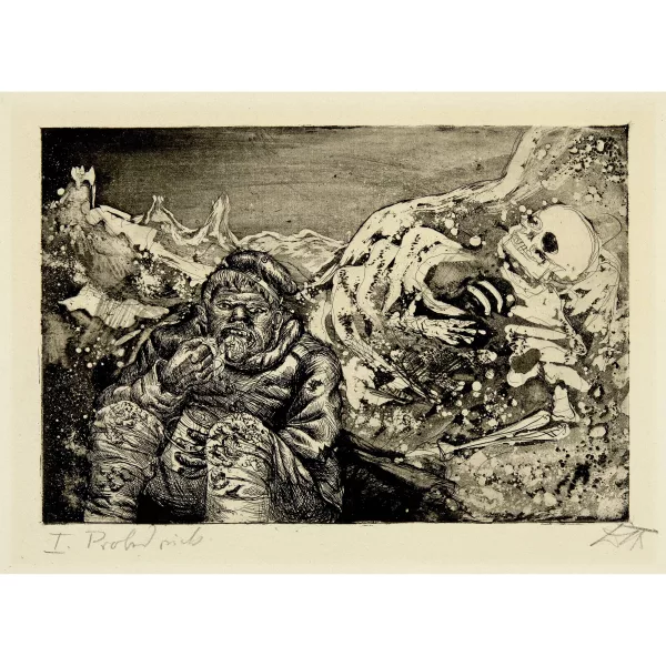 Otto Dix — Mahlzeit in der Sappe (Lorettohöhe) Sheet 3 of the second folder "Der Krieg"
