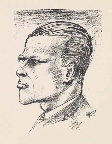 Otto Dix — Selbstporträt im Profil