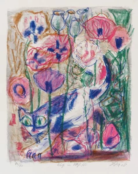 Otto Dix — Katze im Mohnfeld