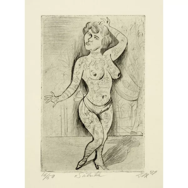 Otto Dix — Maud Arizona - Suleika, das tätowierte Wunder Sheet 5 of the folder "Zirkus"