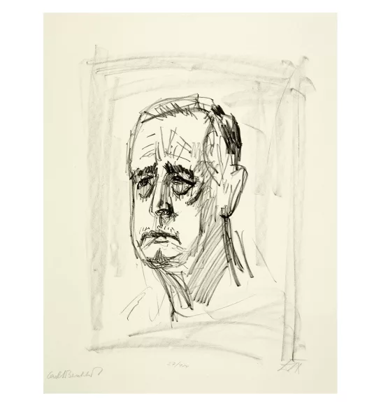Otto Dix — Bildnis Carl Jacob Burckhardt II (ohne Hemdkragen) (2 Ex.). - Selbstporträt (nach links, mit schwarzem Kragen)