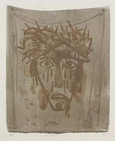 Otto Dix — Schweißtuch II (Mund geöffnet)