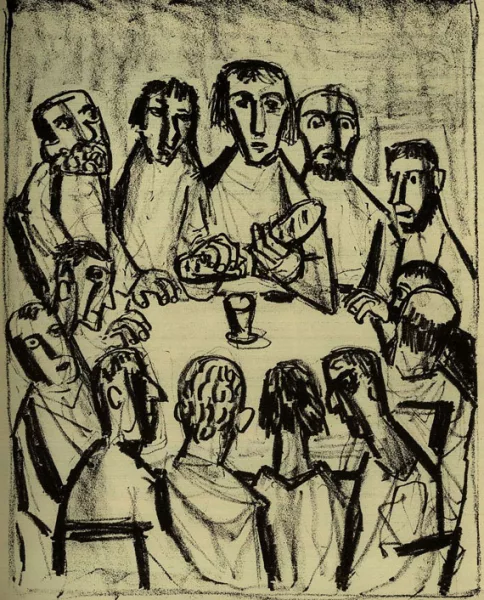 Otto Dix — Matthäus-Evangelium (1960), Saffianleder-Band