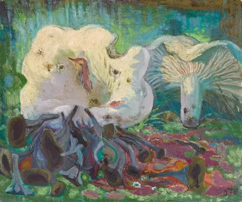 Otto Dix — Pilze (Erdschieber und Totentrompeter)