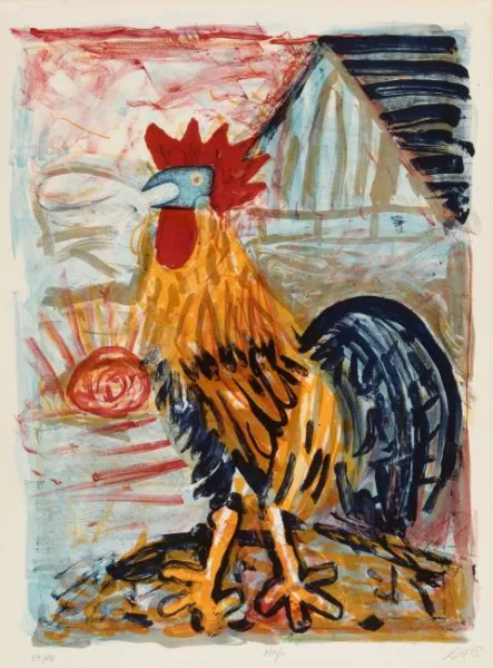 Otto Dix — Hahn (vor der Scheune)