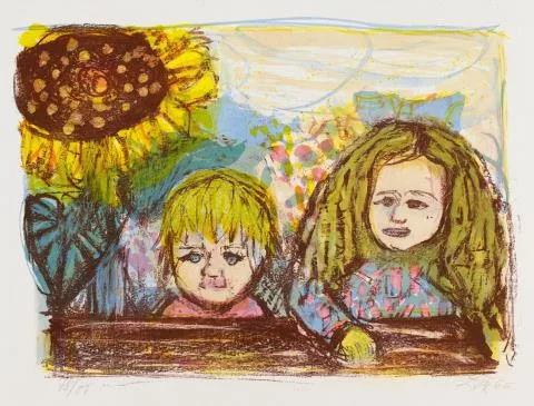 Otto Dix — Zwei Kinder (mit Sonnenblume)