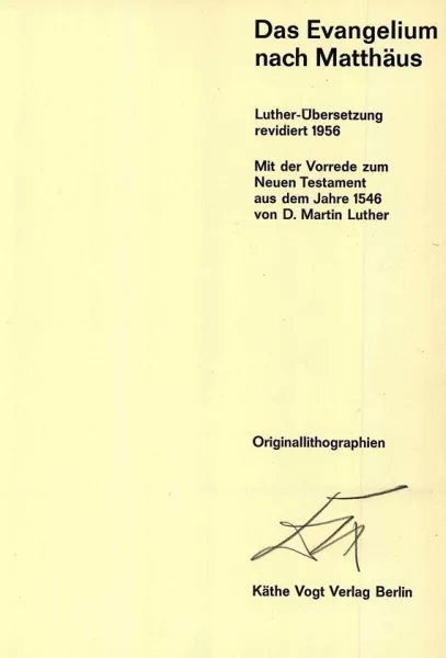 Otto Dix — Evangelium nach Matthäus, VA. 1960