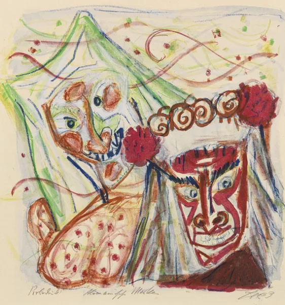 Otto Dix — Alemannische Masken (Probedruck)