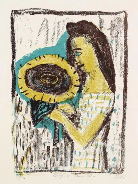 Otto Dix — Mädchen mit Sonnenblume