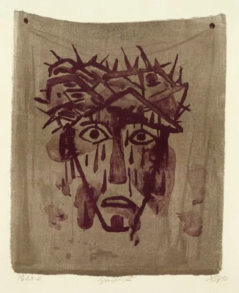 Otto Dix — Schweißtuch II (Mund geöffnet)