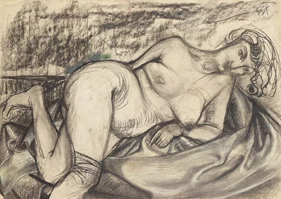 Otto Dix — Karton zu "Liegender Akt"