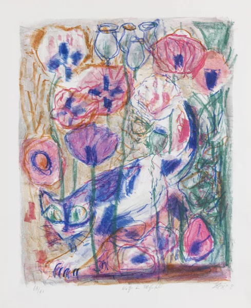 Otto Dix — Katze im Mohnfeld