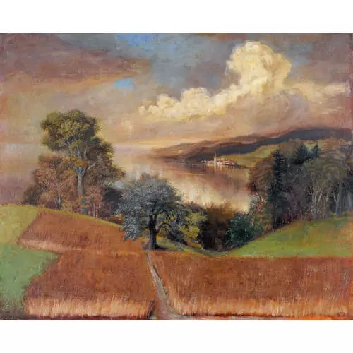 "Bodenseelandschaft mit Blick auf Steckborn"