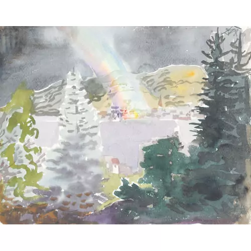 "See mit Regenbogen"
