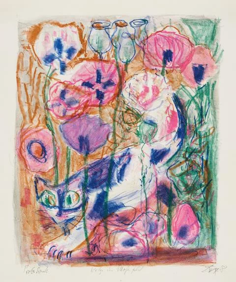 Otto Dix — Katze im Mohnfeld
