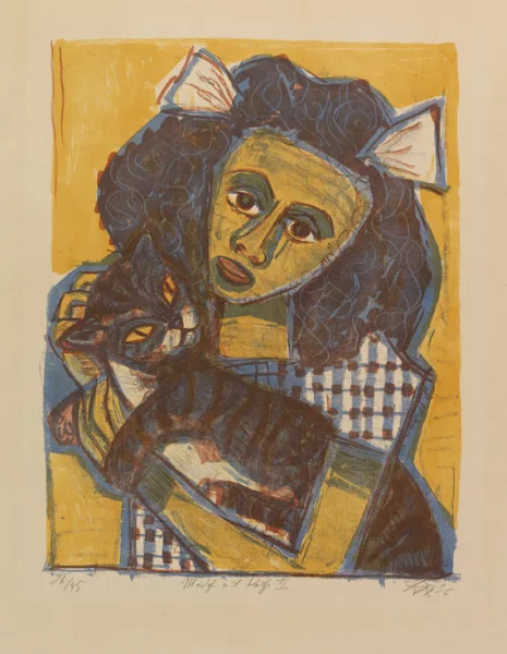 Otto Dix — Mädchen mit Katze II (Kopf Schräg)